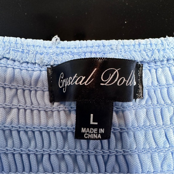 Crystal Doll Light Blue Long Sleeve Dress - Picture 2 of 6